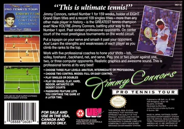 Jimmy Connors Pro Tennis Tour (USA) box cover back